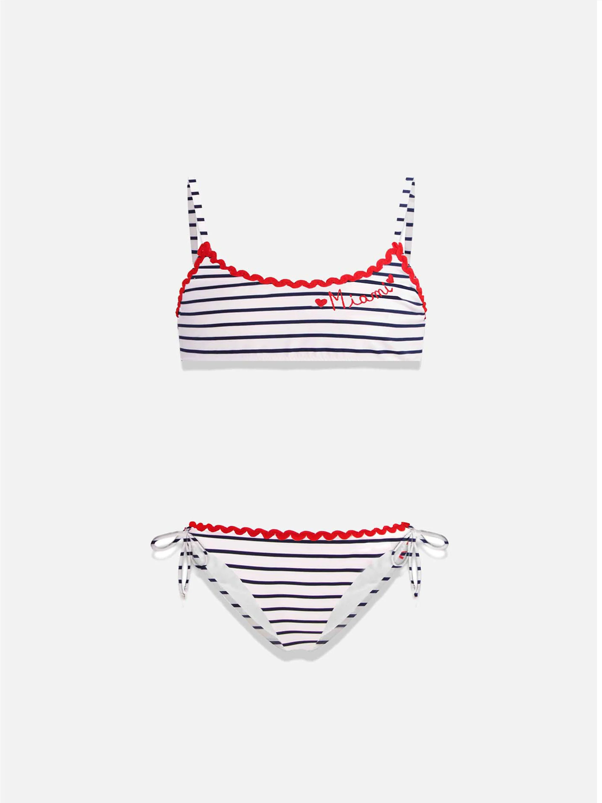 Bikini set voor meisjes met Miami-borduurwerk