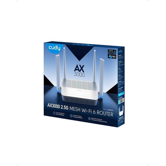 Cudy 5G Wireless Router AX3000 P2 White Wi-Fi 6 Dual Band 3000 Mbps