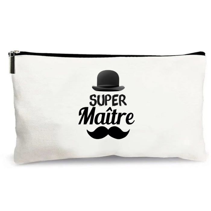 beige pencil case, super teacher hat, handmade gift, thank you school