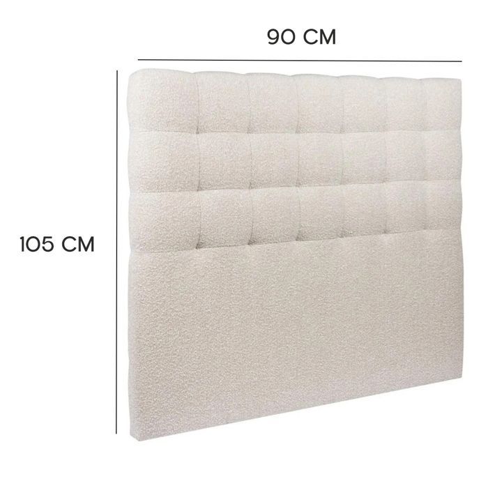 Tête de lit capitonnée VIEW en tissu haute qualité coloris beige - largeur 90 x longueur 105 cm