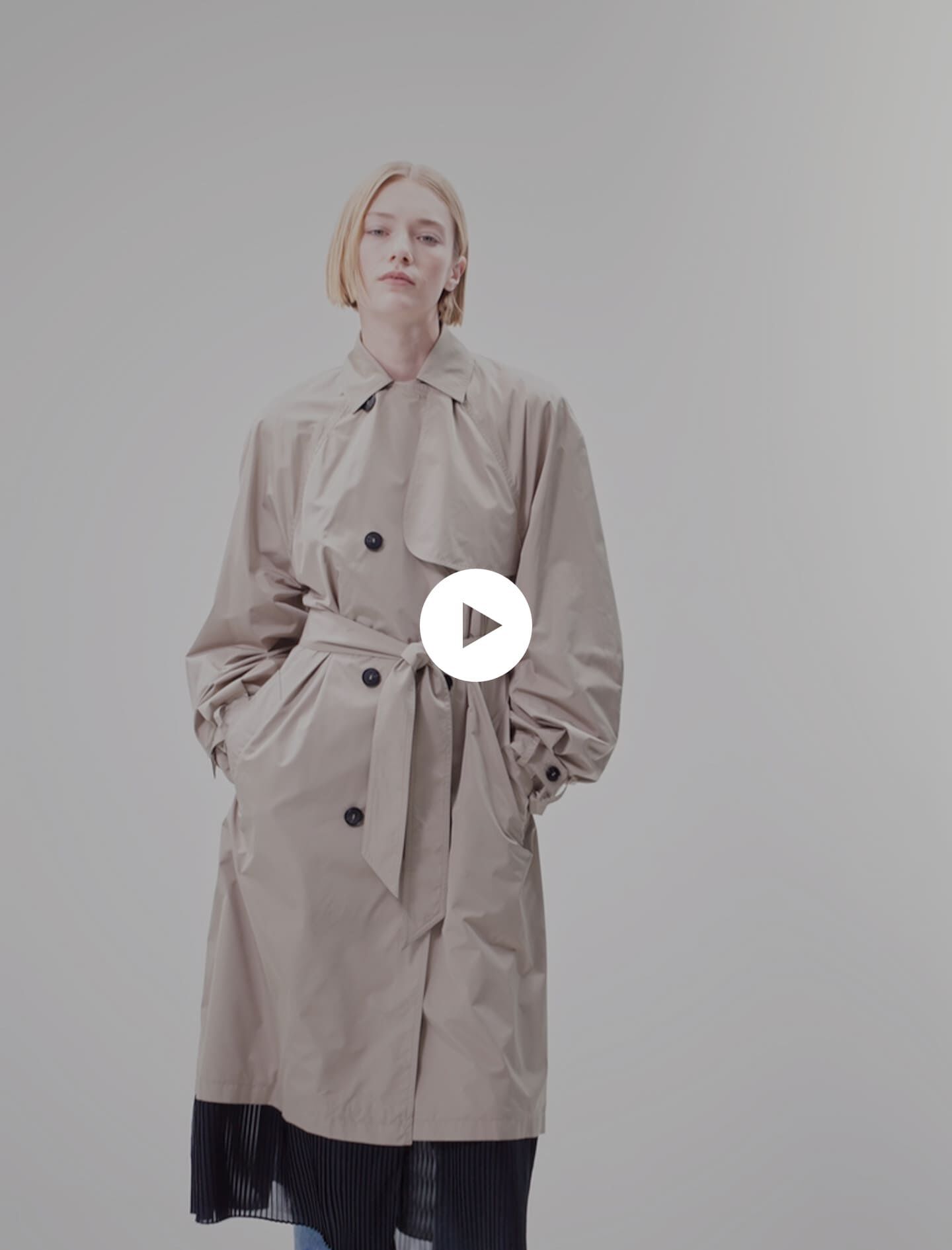 Kontrastivärinen trenssitakki - Taupe