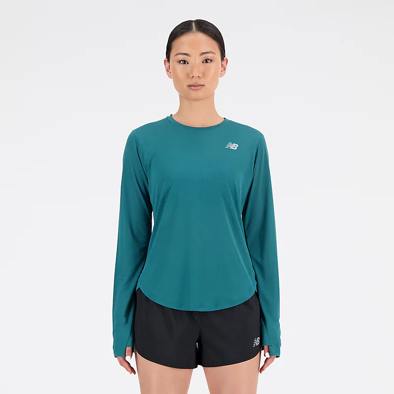 Damska bluzka med długim rękawem Accelerate – VINTAGE TEAL