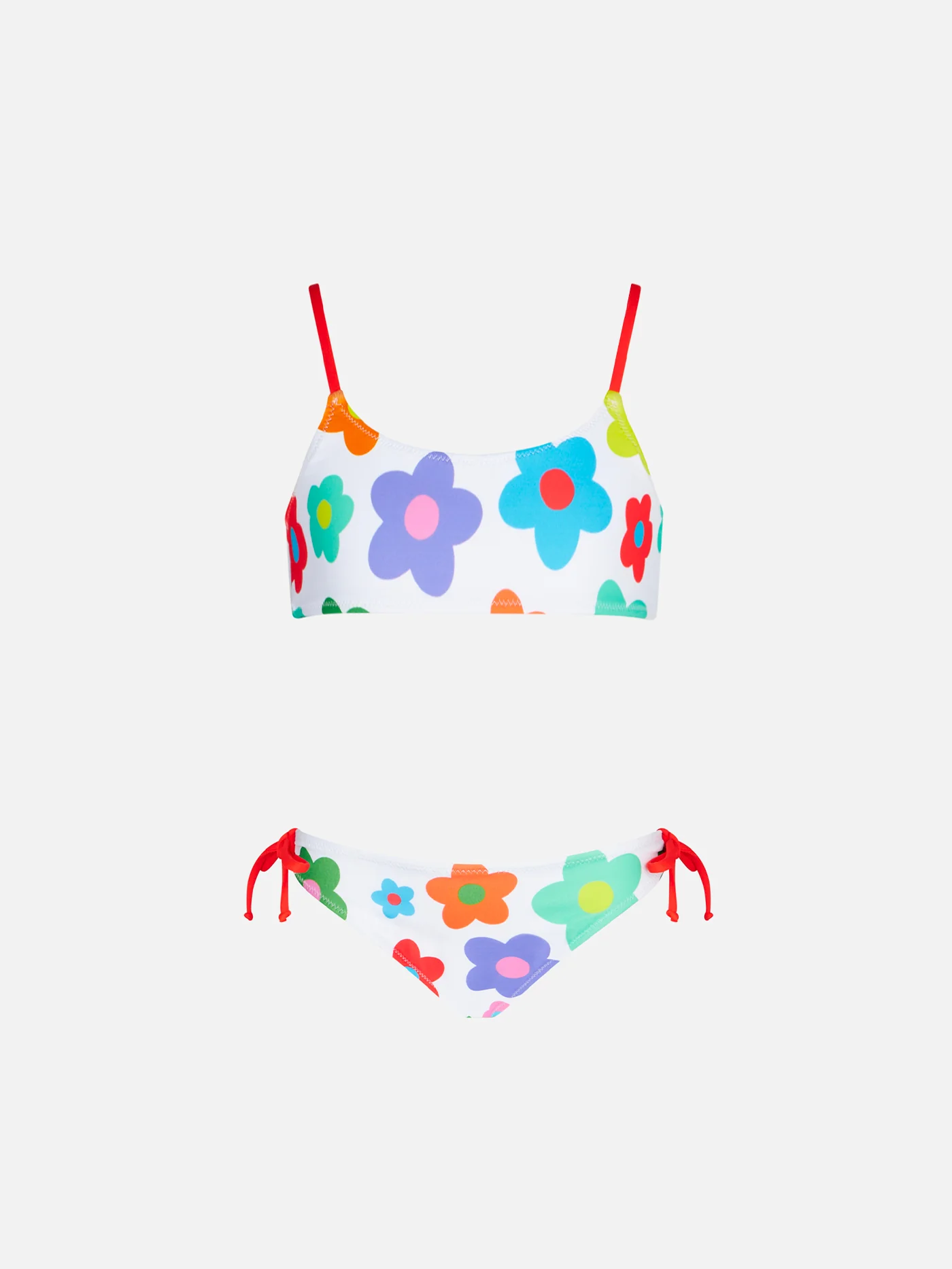Bralette bikini voor meisjes met veelkleurige madeliefjesprint