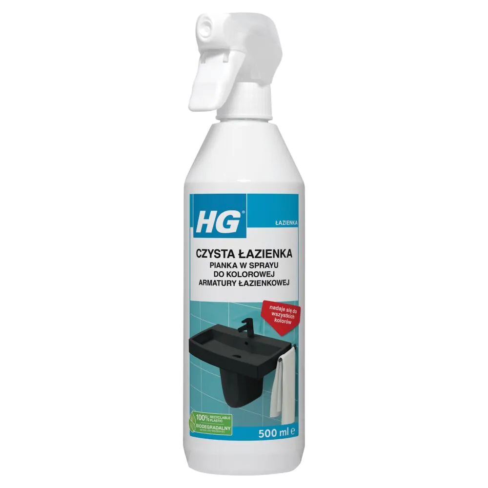 HG Czysta łazienka - pianka w sprayu do kolorowej armatury łazienkowej 500 ml