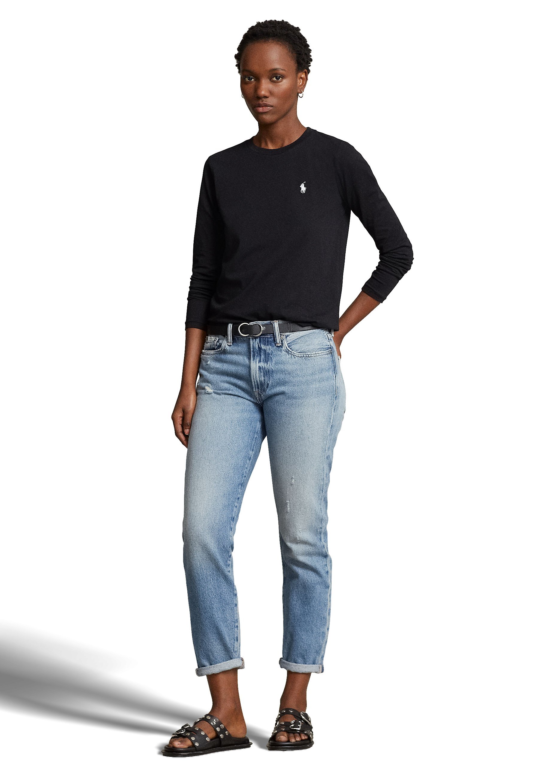 Polo Ralph Lauren top met lange mouwen - zwart