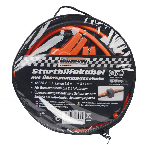 Jumperkabels 16 mm, in een rond etui