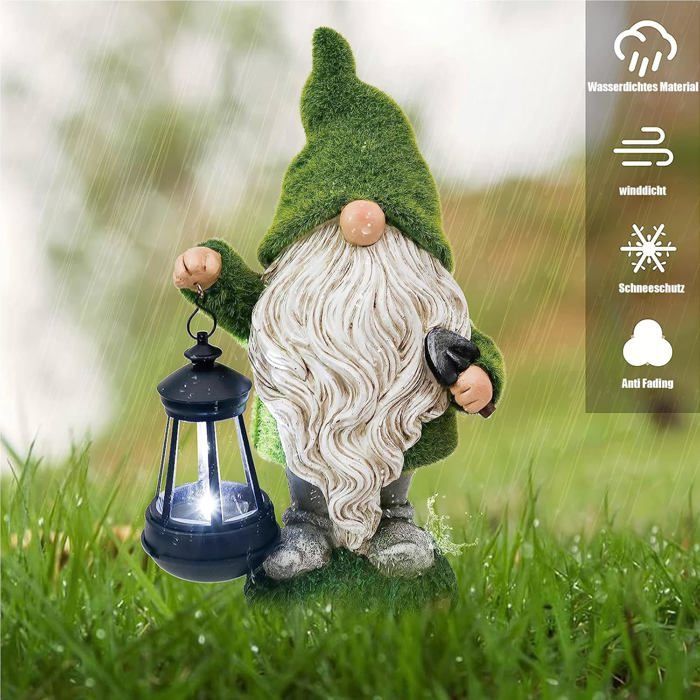 Funny, weatherproof garden gnome figurine, large garden gnome, decorative resin figurine