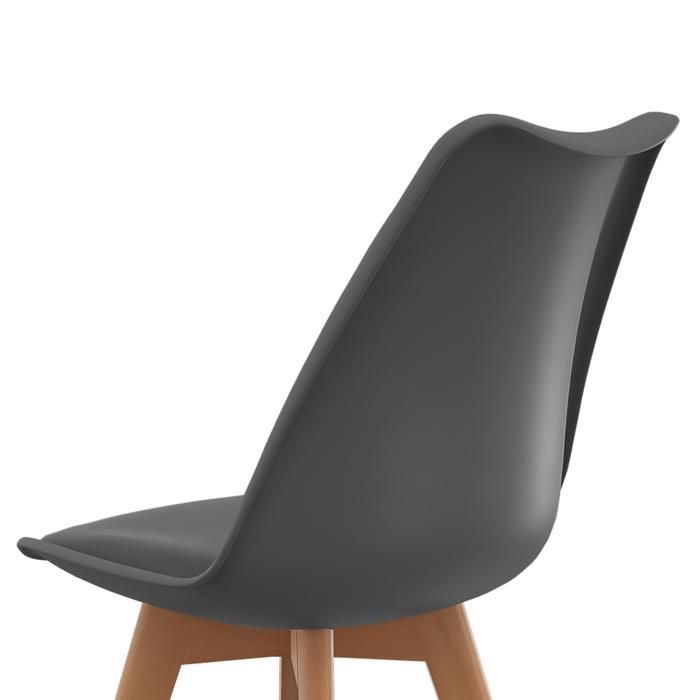 IDMARKET Lot de 4 chaises de salle à manger SARA scandinaves gris foncé, gris clair, blanc et bleu