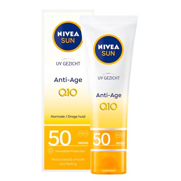 NIVEA Sun UV krema za sunčanje za lice protiv starenja s koenzimom Q10 SPF50<br>50ml