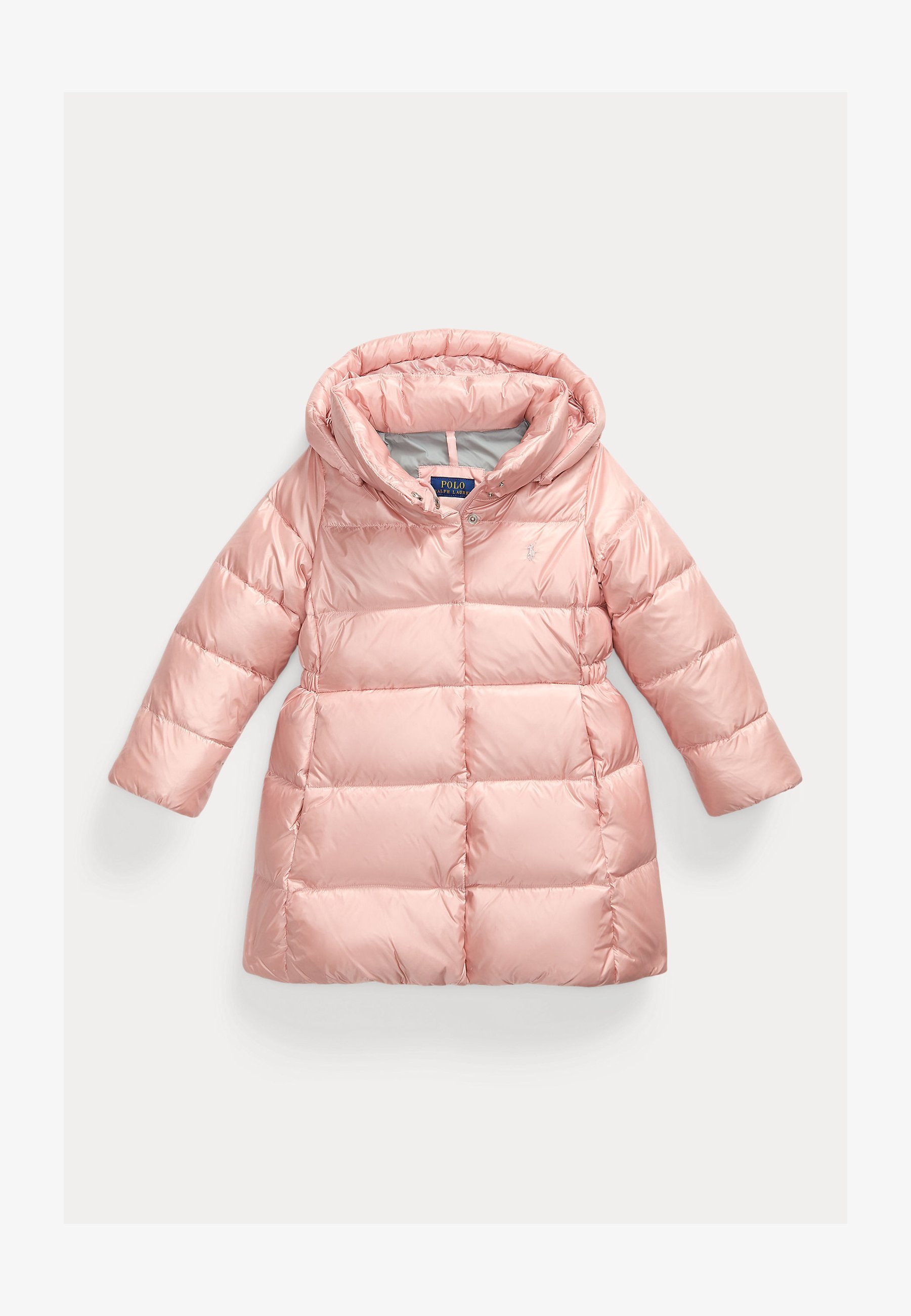 Polo Ralph Lauren CELIA METALLIC LANGE DONSJACK MET CAPUCHON - Donsjas - een vleugje roze metallic