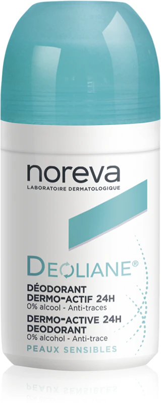 Desodorante roll-on Noreva Deoliane Dermo-Active 24h que oferece 24 horas de proteção.