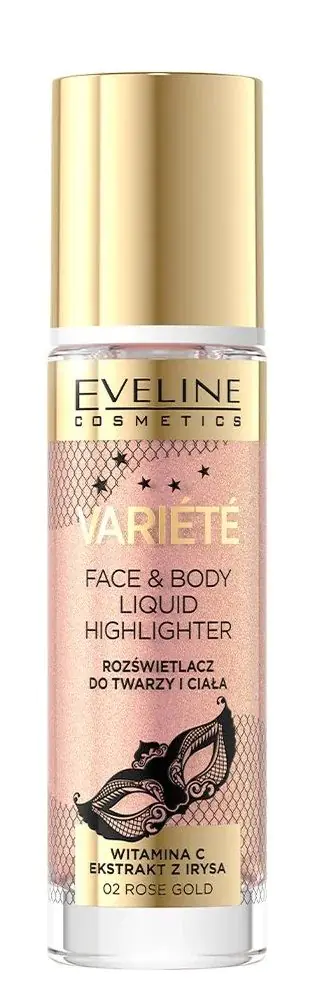Eveline Variete Rozświetlacz w płynie do twarzy i ciała 02 Rose Gold