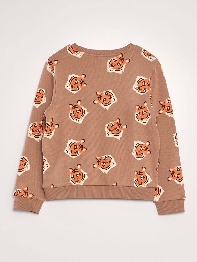 Bedrukte French Terry-sweatshirt - BRUIN