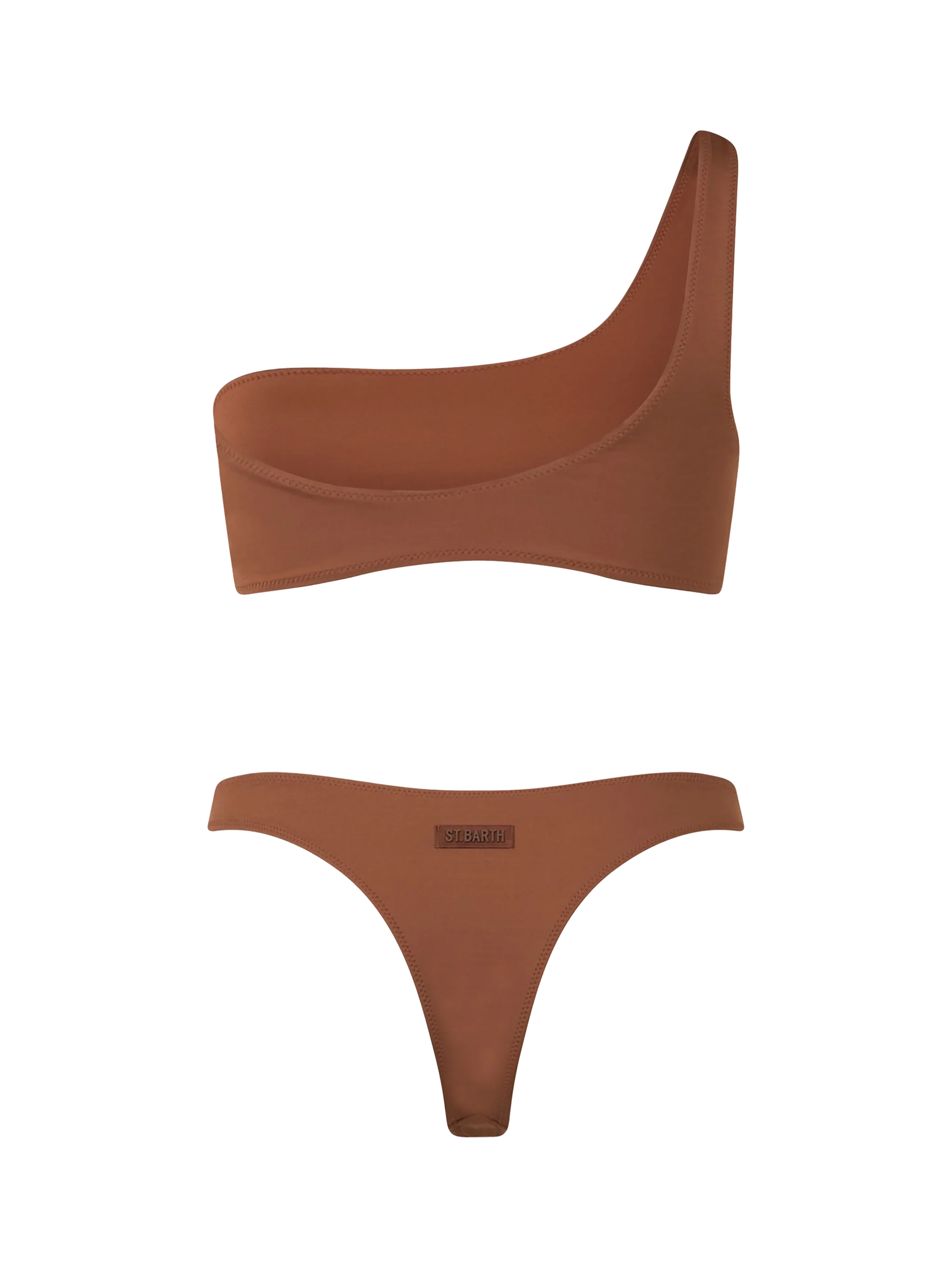 Celestine Naomi Dames Bruine Bralette Bikini met Eén Schouder