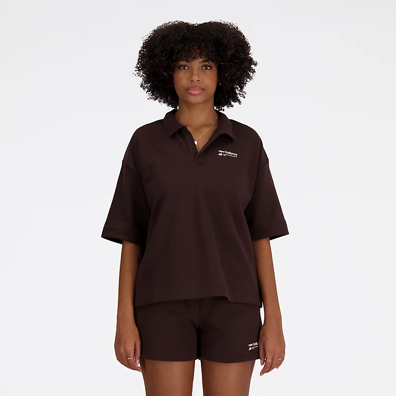 Koszula z kołnierzykiem z frotte Femme Linear Heritage French Terry - SVART KAFFE