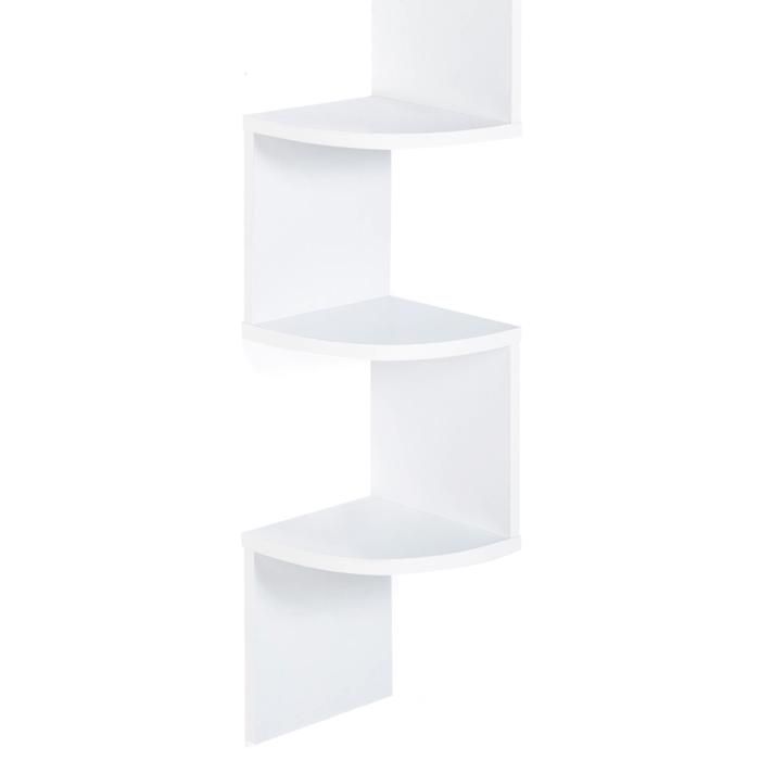 IDMARKET Etagère murale d'angle ISA 5 niveaux blanche