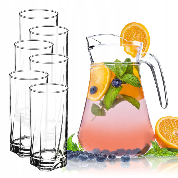 Kadax Dzbanek 1,4L   6 Szklanek 380ml Na Wodę Sok