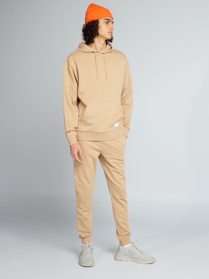Effen joggingbroek in basic kleur - BEIGE