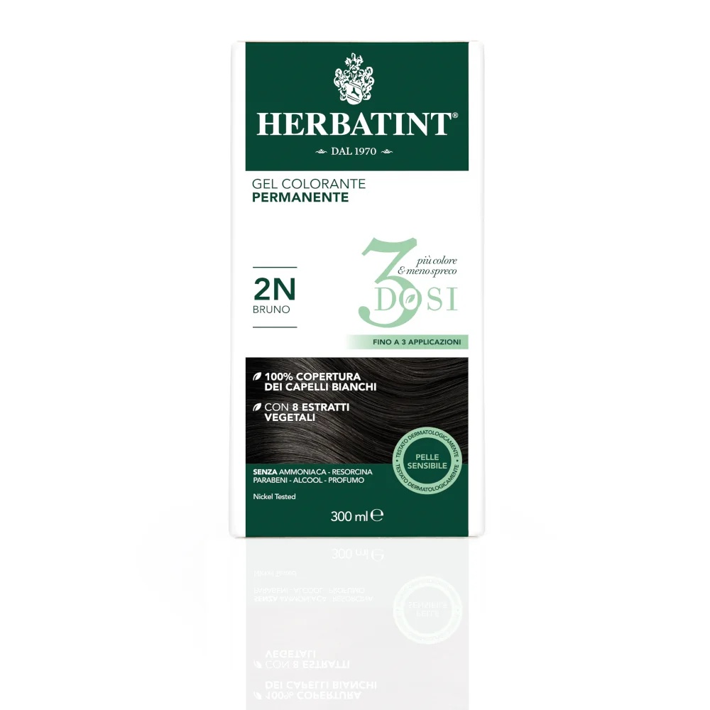 HERBATINT Gel coloration permanente Herbatint 3 doses 2N Brun 300 ml