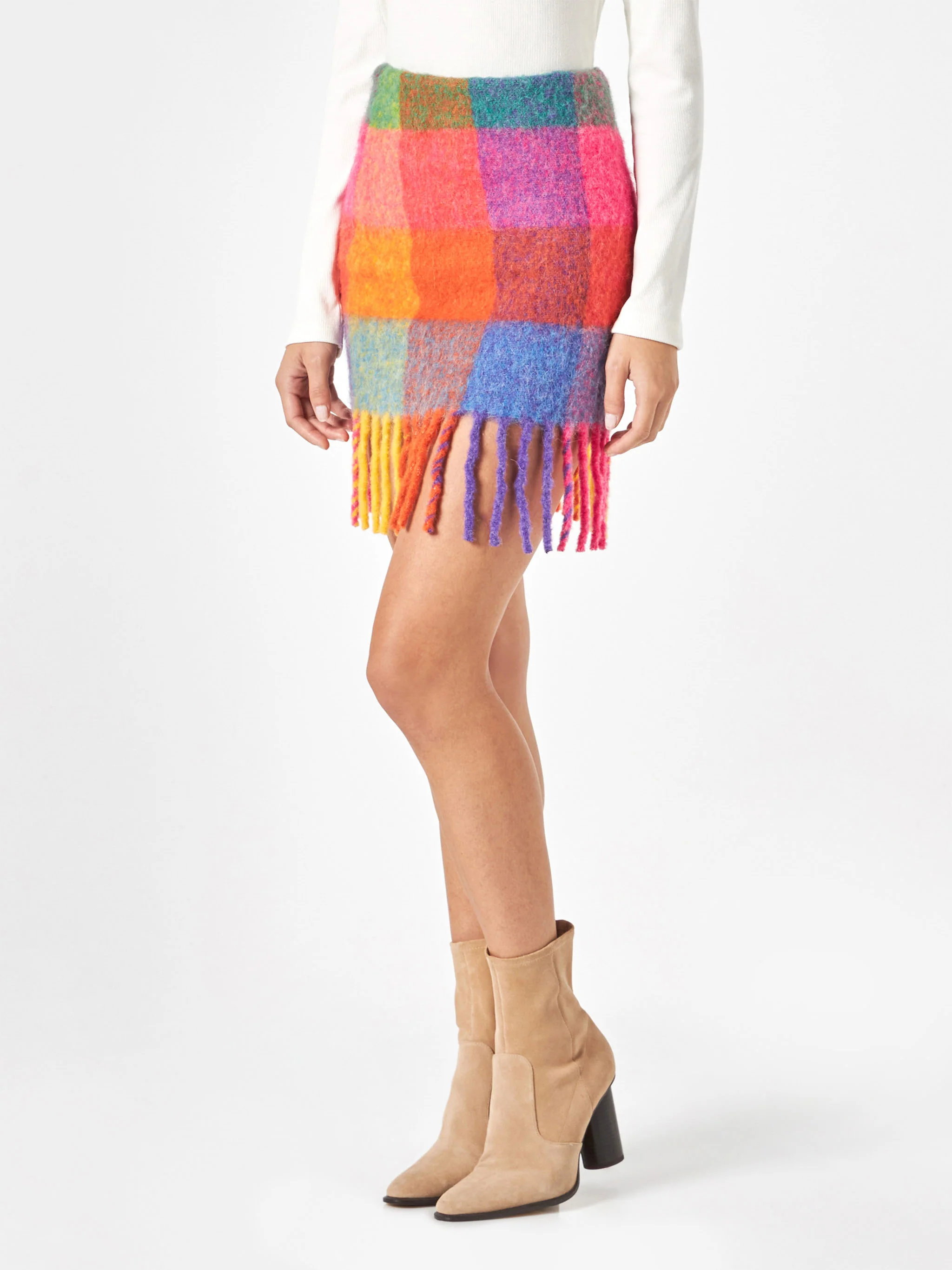 Falda con flecos para mujer