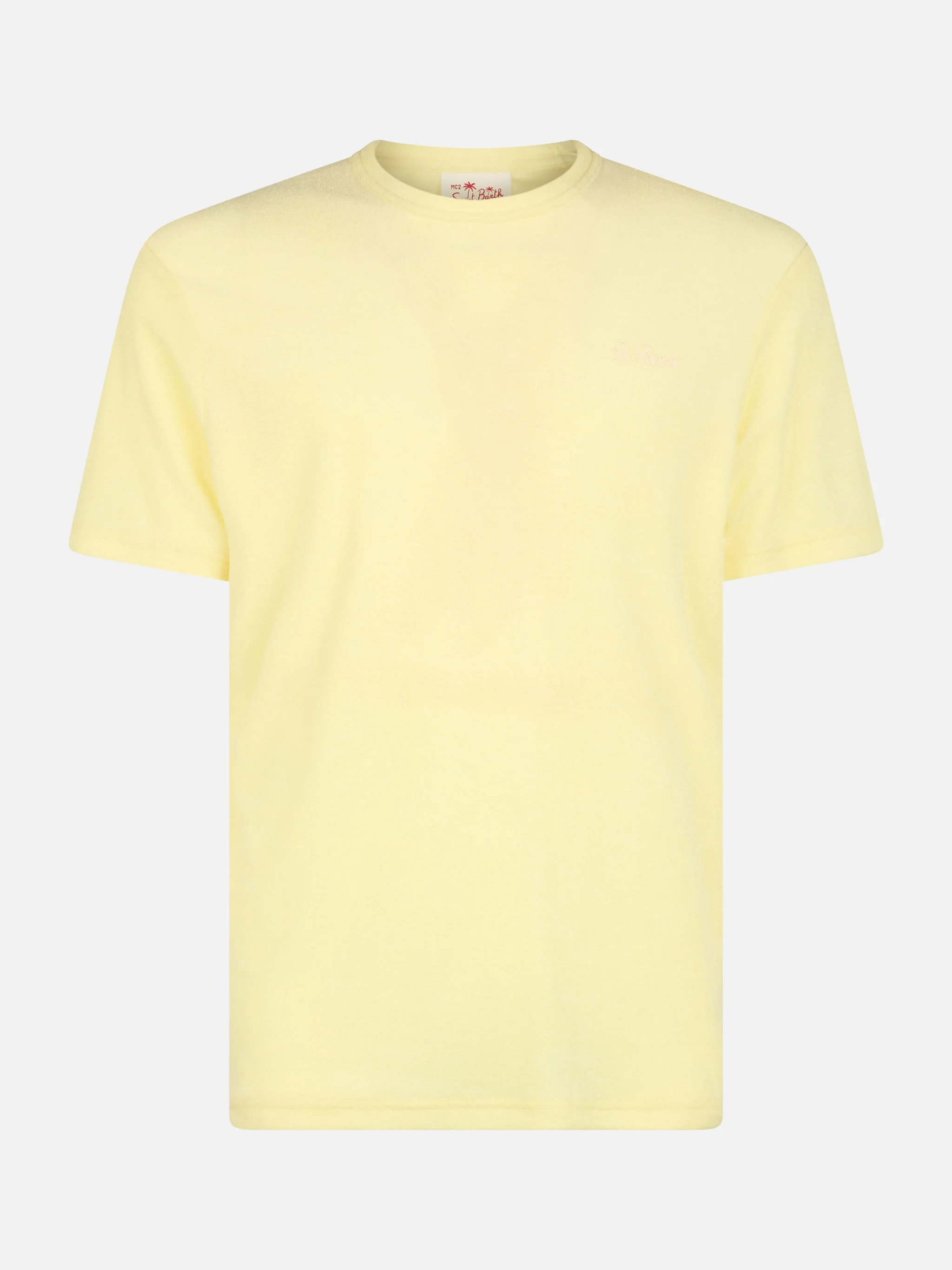 Gary heren T-shirt van gele badstof met St. Barth-borduurwerk