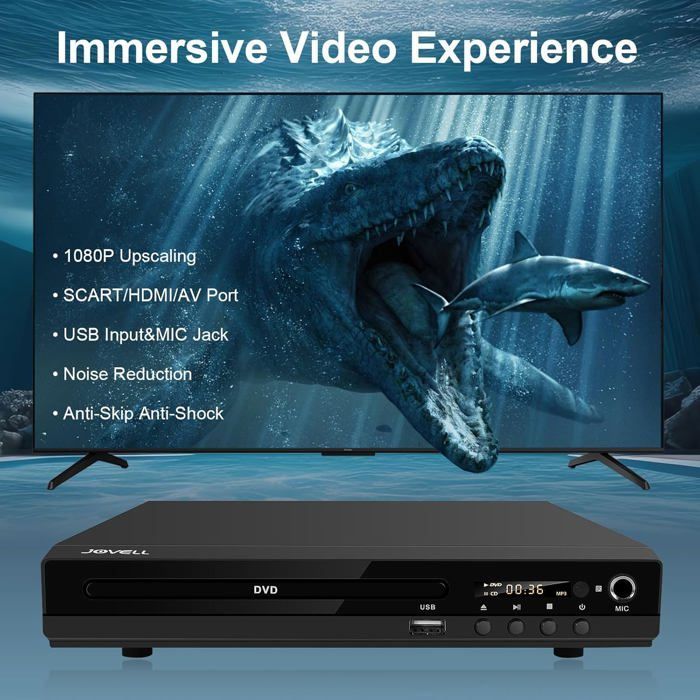 Reproductor de HD DVD con SCART, reproductor de DVD multirregión para televisión, reproductor de DVD y CD para sistema estéreo con entrada USB.