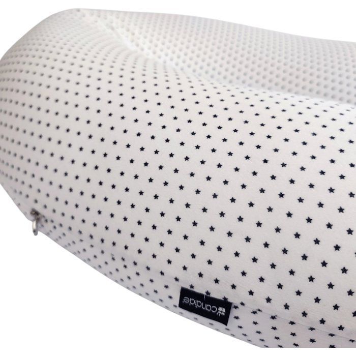 Zwangerschapskussen - CANDIDE - Jersey met sterrenprint - Wit / Marineblauw
