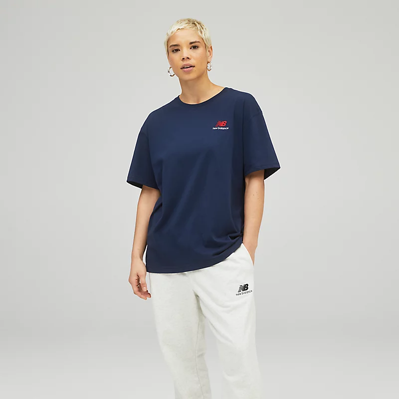 Unisex Uni-ssentials katoenen T-shirt - NATURAL INDIGO