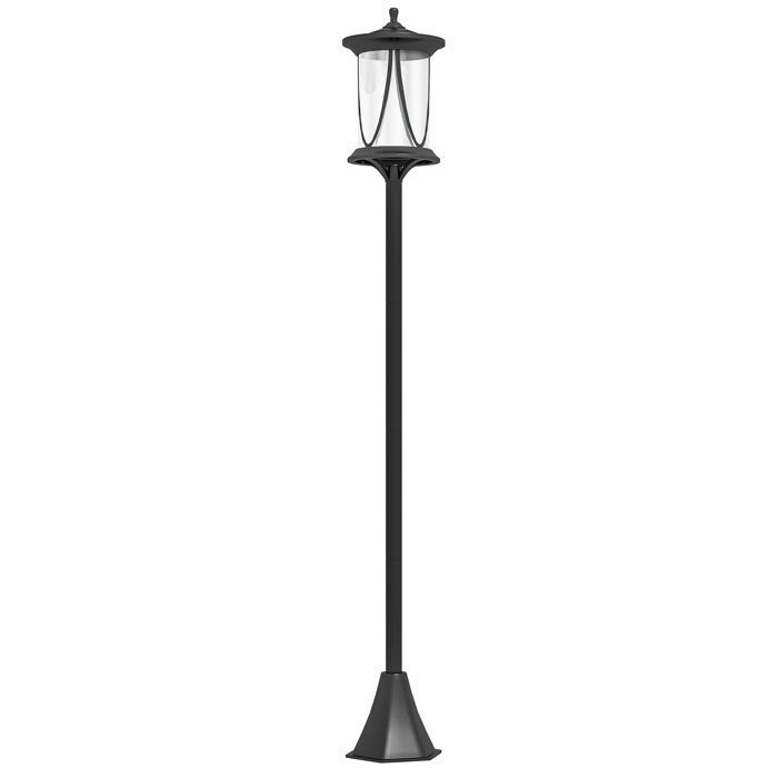 Lampadaire solaire extérieur lampadaire de jardin LED avec interrupteur marche/arrêt 17 x 17 x 127 cm noir