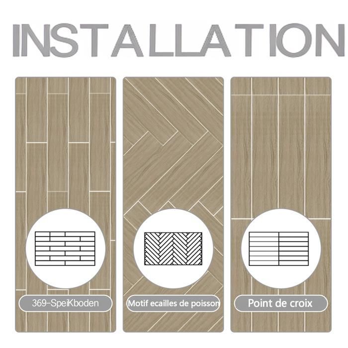 Pavimento in PVC - Piastrelle autoadesive - 5,02 m² - per soggiorno - Impermeabile - 36 pezzi - Effetto legno chiaro