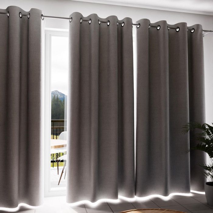 Tenda a occhielli ECLIPSE bianca, isolante e oscurante al 100%, 135x300 cm, di Soleil d'ocre