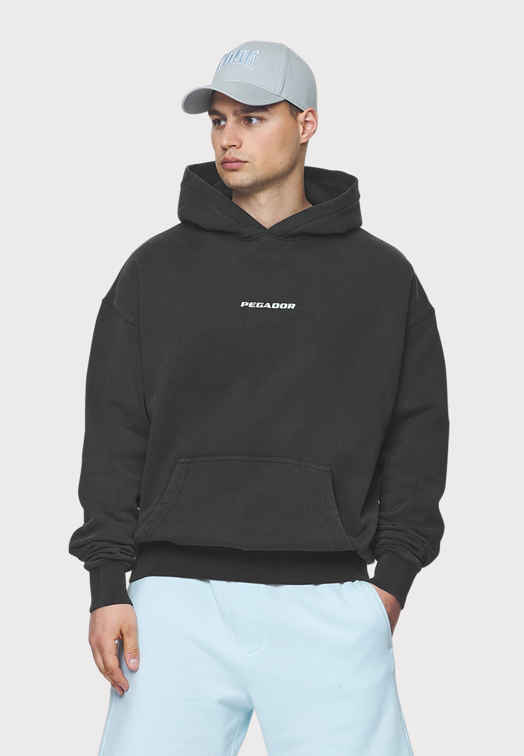 Sweat à capuche Pegador COLNE LOGO - Noir délavé