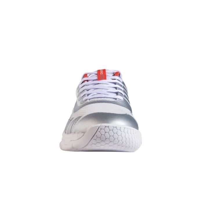 Chaussures de handball indoor femme Salming Recoil Kobra - Blanc/Living Coral - Taille 37 1/3