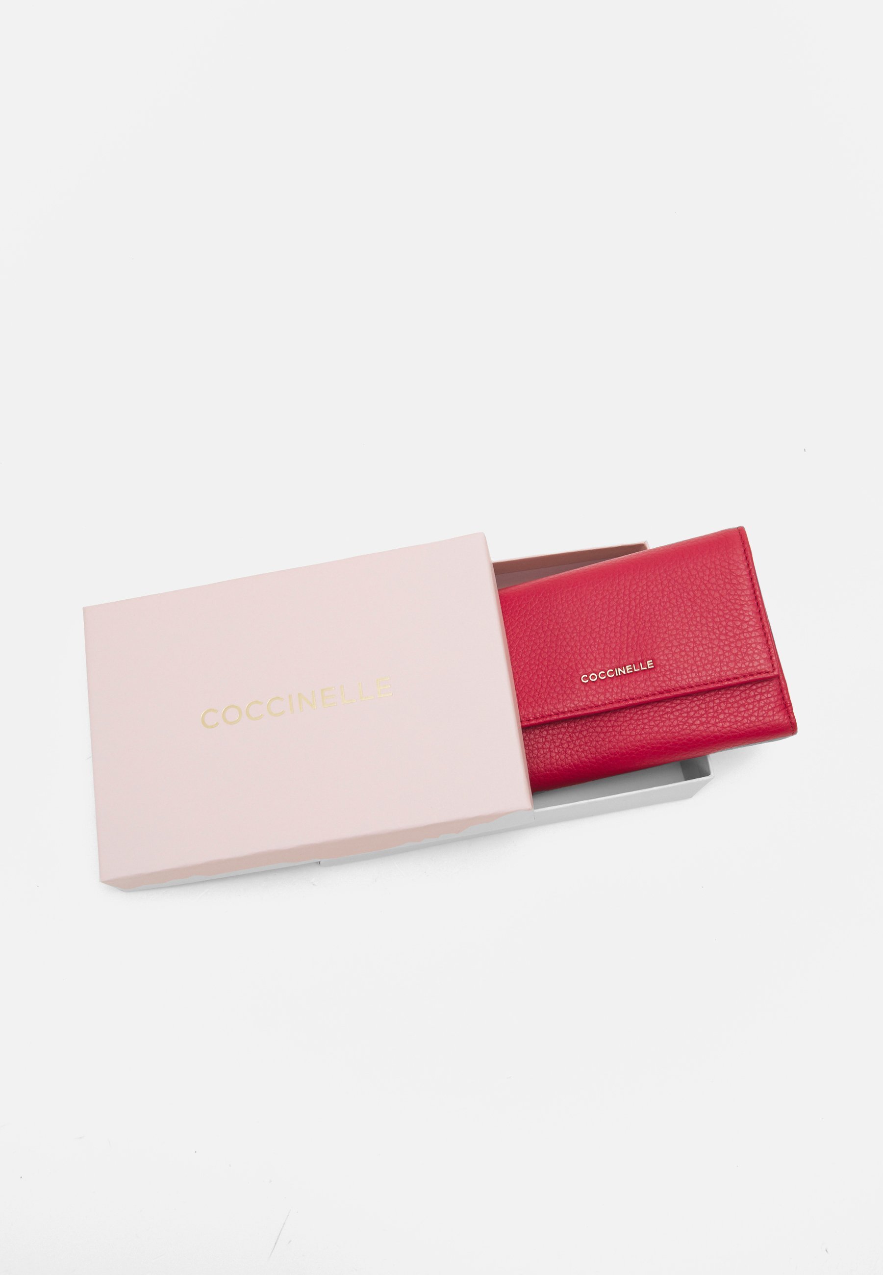 Coccinelle METALLIC SOFT - Portemonnee - robijnrood