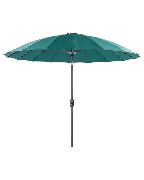 Parasol ogrodowy składany 255 cm z korbką zielony