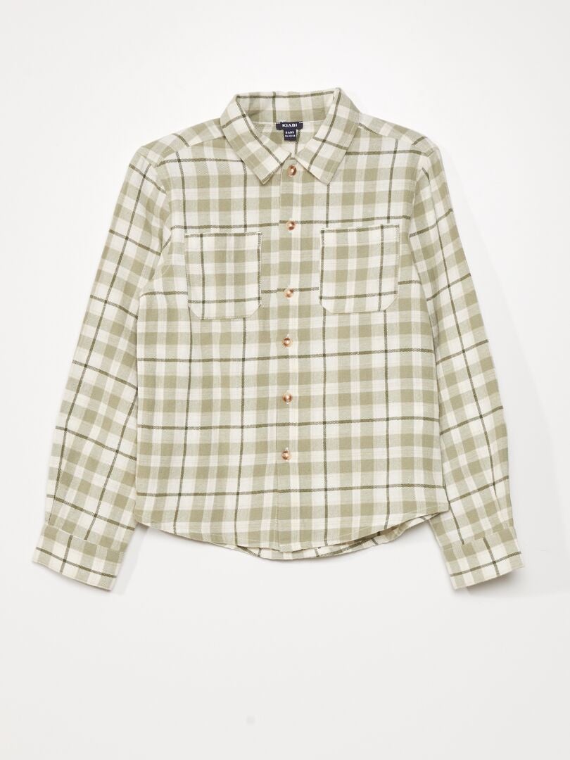 Camisa de flanela xadrez - VERDE
