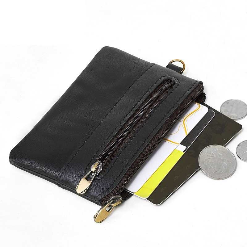 Porte-monnaie vintage en cuir véritable pour femme, petit portefeuille mini
