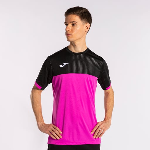  T-shirt à manches courtes Joma Montréal rose fluo noir