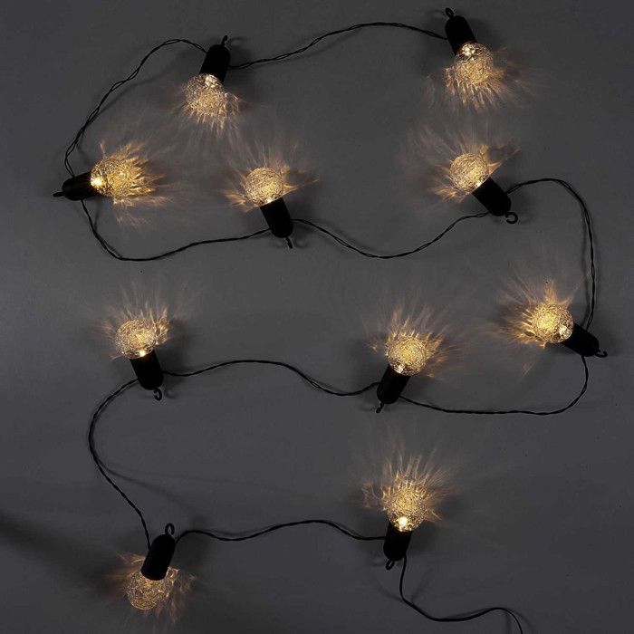 Guirnalda de luces exteriores con 10 bombillas LED, 770 cm, transparente