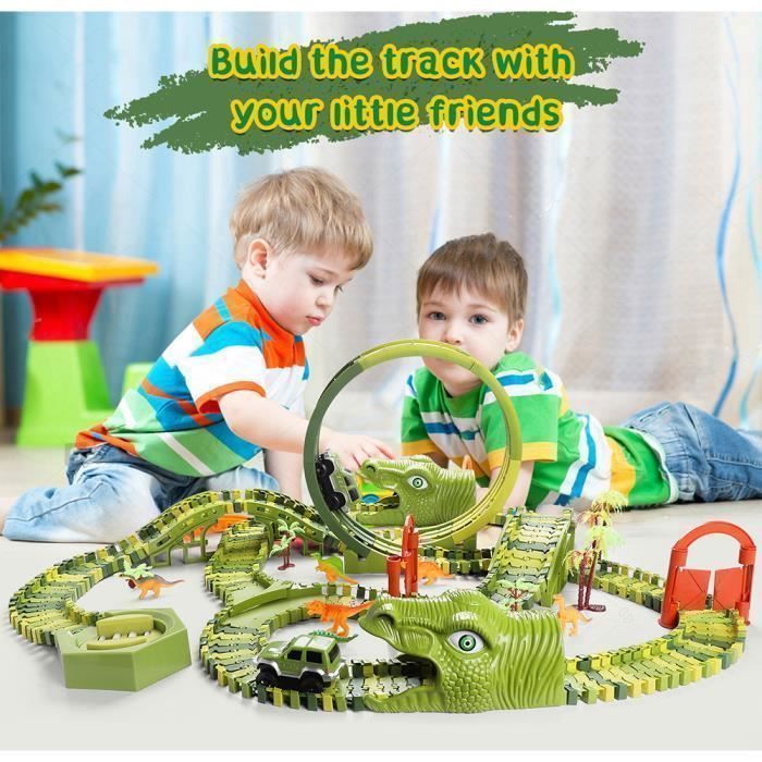 Circuit voiture électrique enfant - LANGTU - Circuit Voiture Enfant Dinosaure - Électrique - Multicolore - 3-6 ans