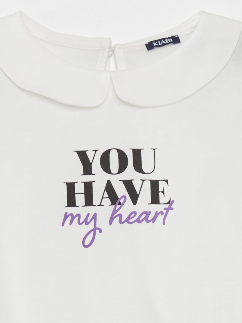 Camiseta Claudine con cuello - BLANCA