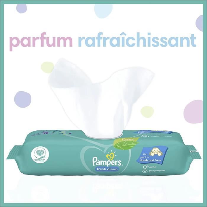 Lingettes Bébé - PAMPERS - Fresh Clean - 1200 Lingettes - 0% Alcool - Douces et Résistantes