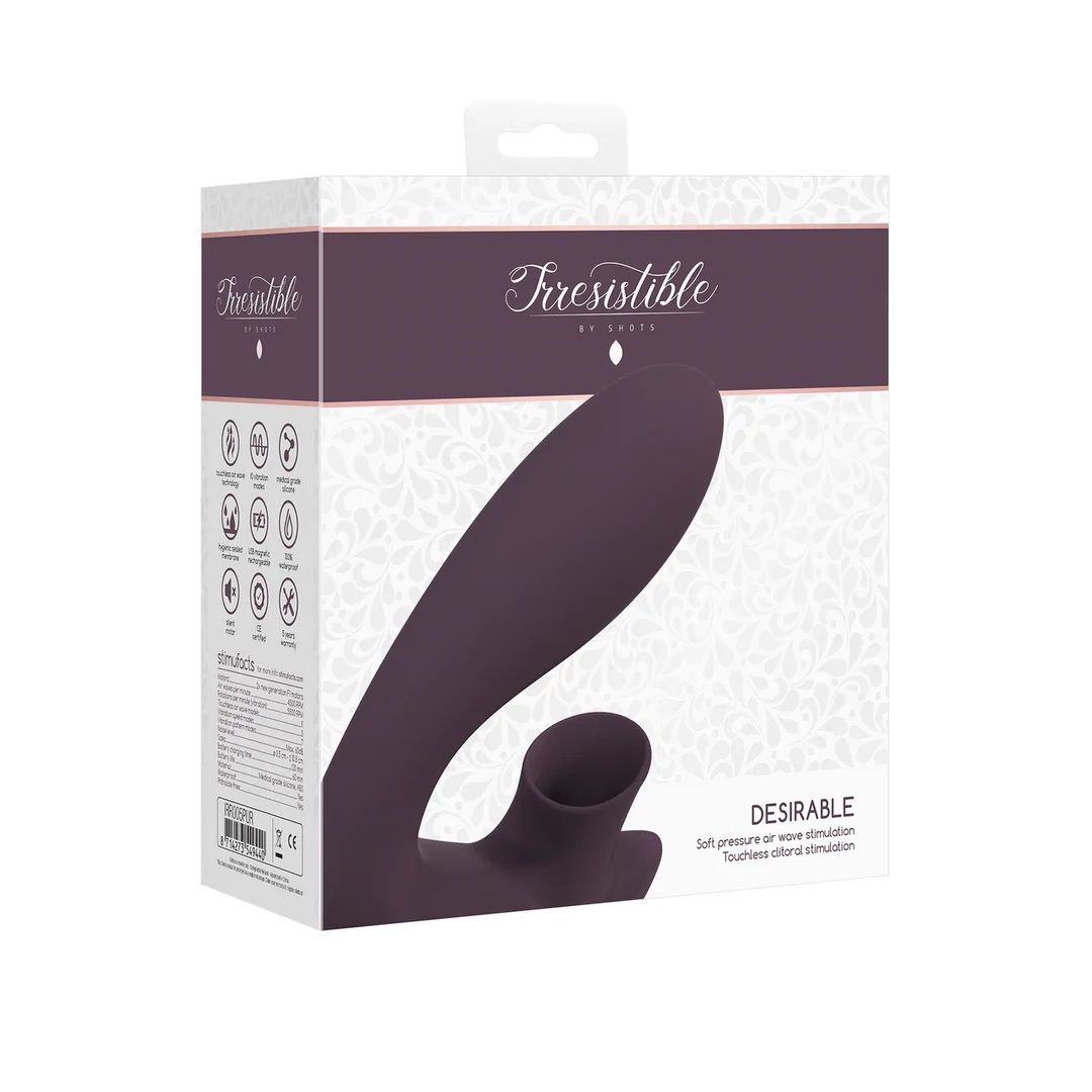 Irresistible by Shots Desirable elastīgs piesūkšanas vibrators Klitora piesūkšanas vibratori
