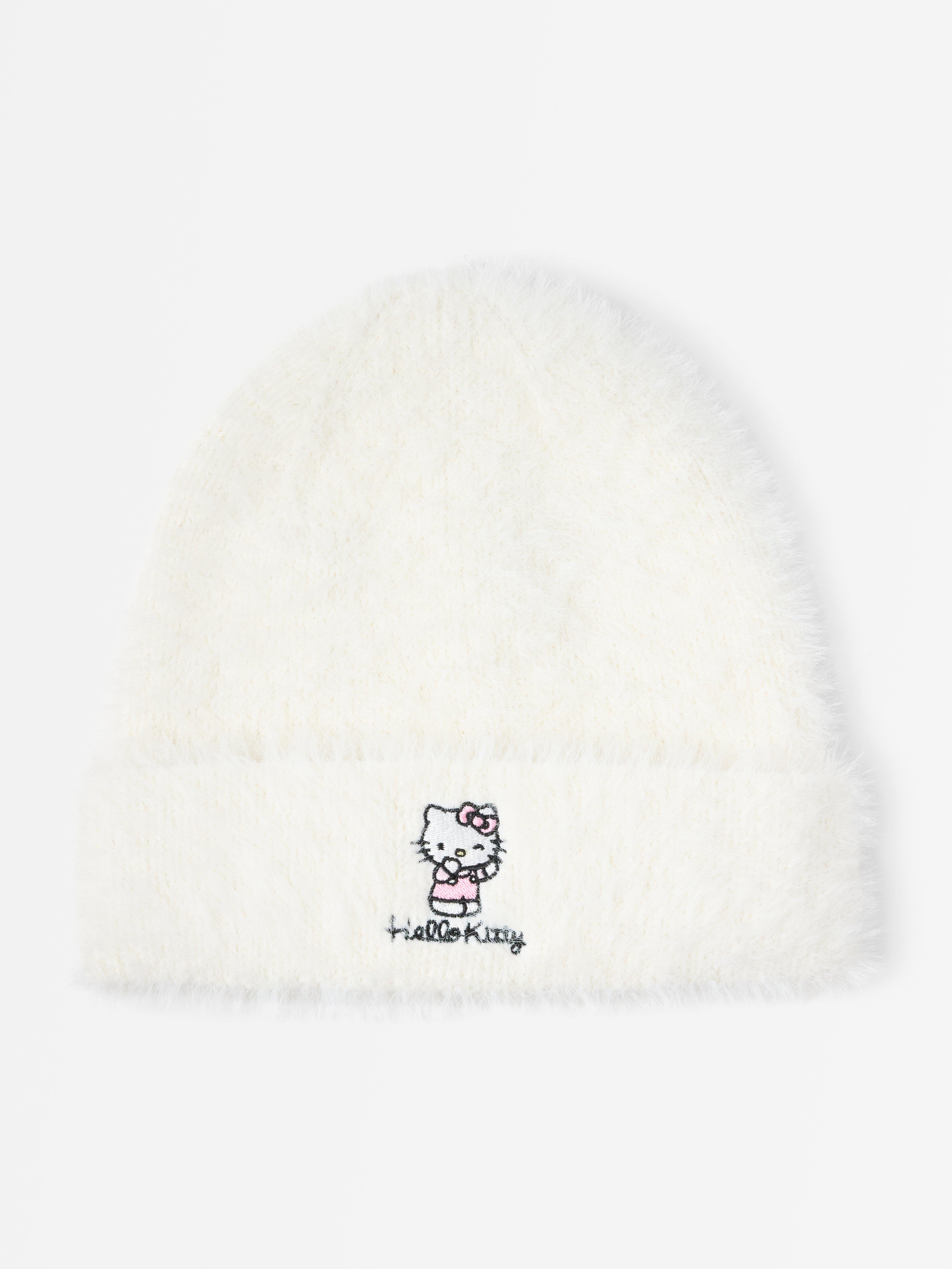 Pletena kapa Hello Kitty Off White