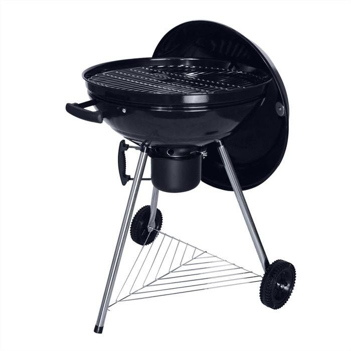 Barbacoa, parrilla y ahumador de carbón GEORGES de Ø57 cm con ruedas y 18 accesorios + estuche para utensilios.
