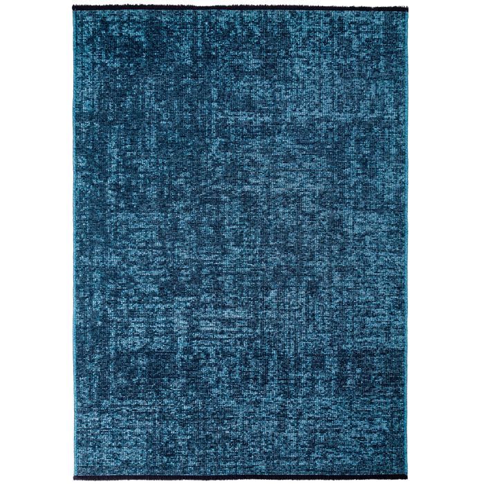 Alfombra de pasillo SIMPEX de algodón chenilla, azul, 80x250 cm – Lavable, estilo bohemio, kilim vintage, para cocina, dormitorio y pasillo.