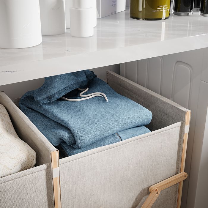 Meuble de salle de bain pour buanderie Bruno 80x64cm avec 2 compartiments Beige Vicco 55188