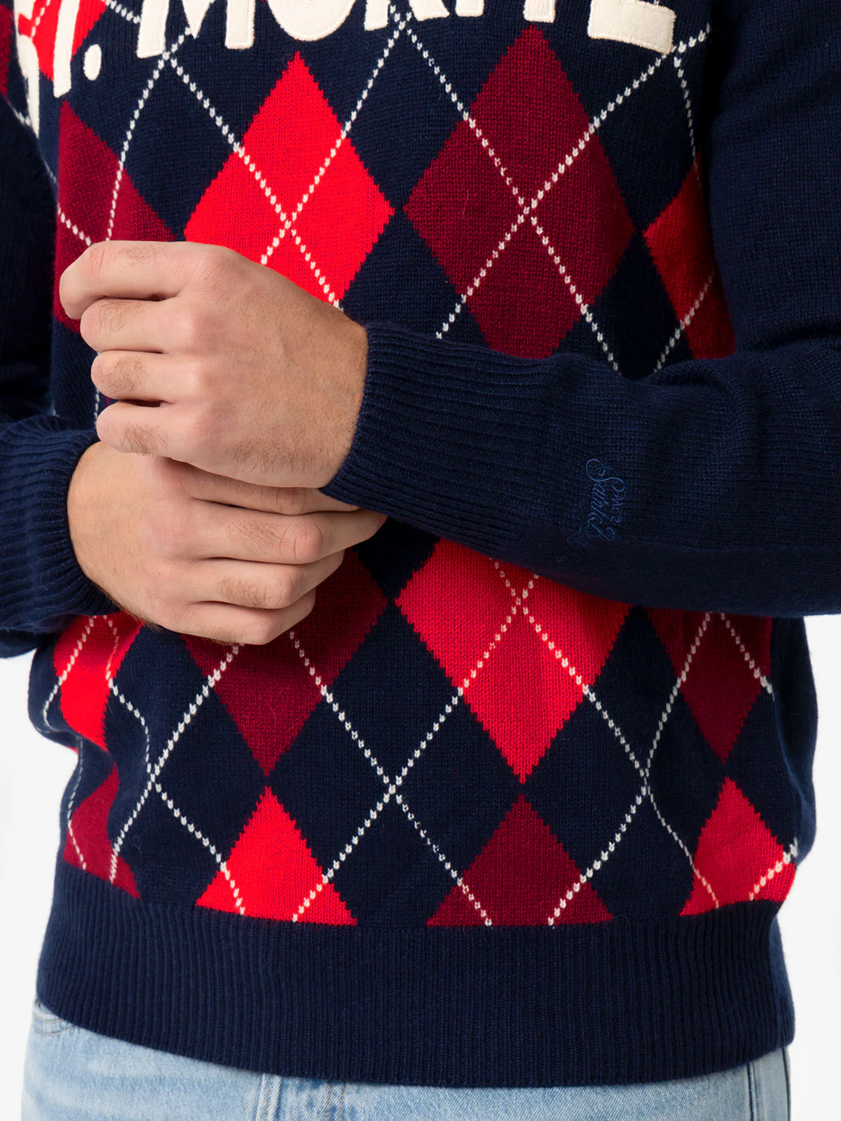 Heron herresweater med argylemønster og St. Moritz-jacquard
