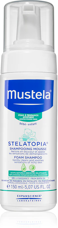Mustela Bébé Stelatopia penový šampón pre bábätká od narodenia