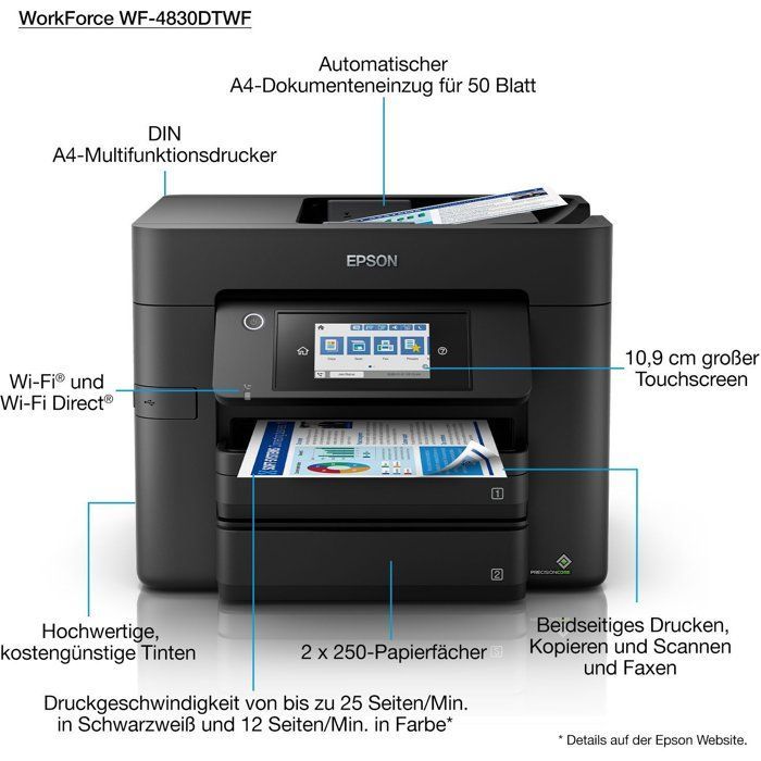 Impresora multifunción - EPSON - Workforce Pro WF-4830DTWF